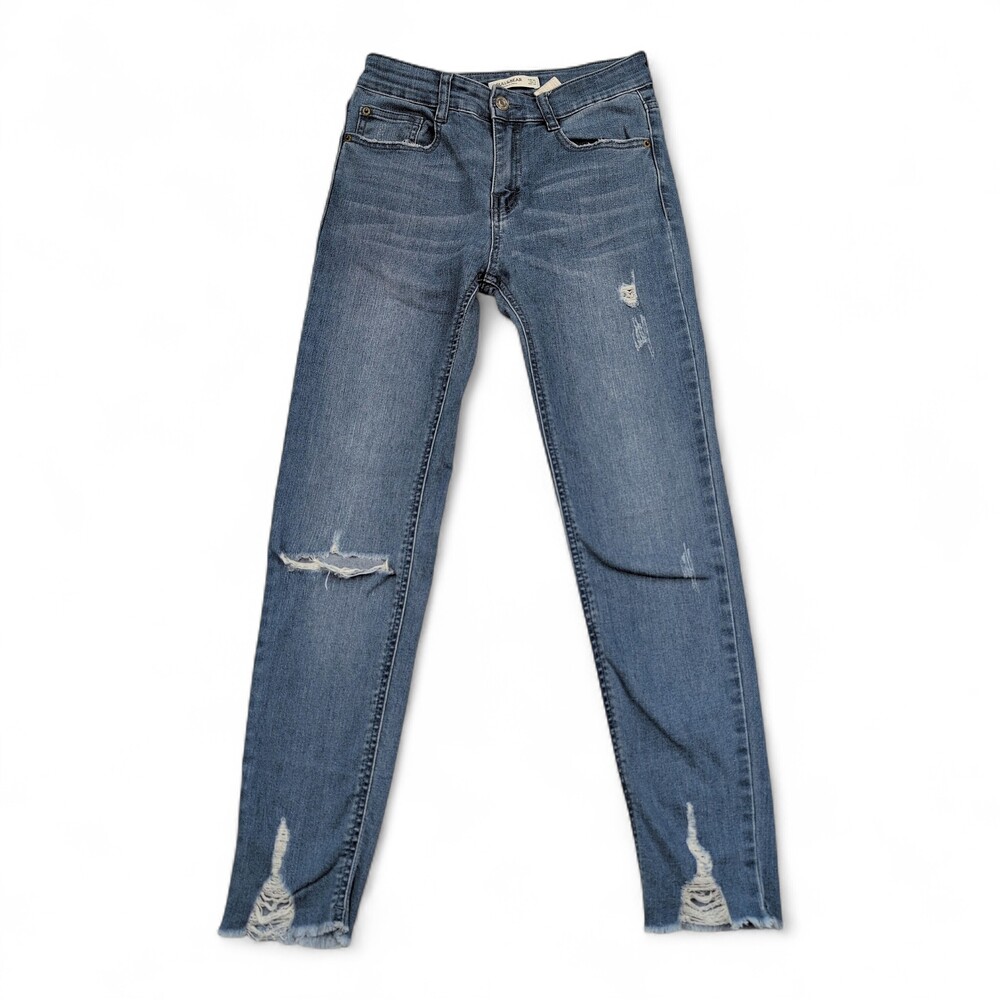 Pull & Bear‎ Skinny Mid-Rise Distressed Jeans Size 2